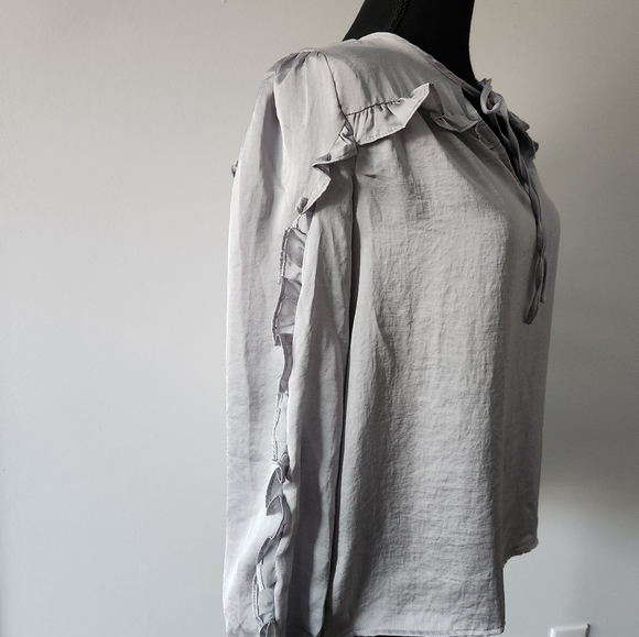 Loft Women's Petite Ruffle Long Sleeve Blouse - Picture 4 of 9